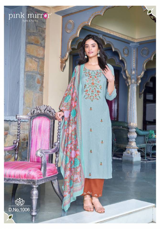 Pink Mirror New Exclusive Wear Designer Fancy Printed Kurti Bottom With Dupatta Collection